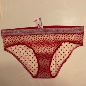 Victoria's Secret Red Heart Shimmer Panties